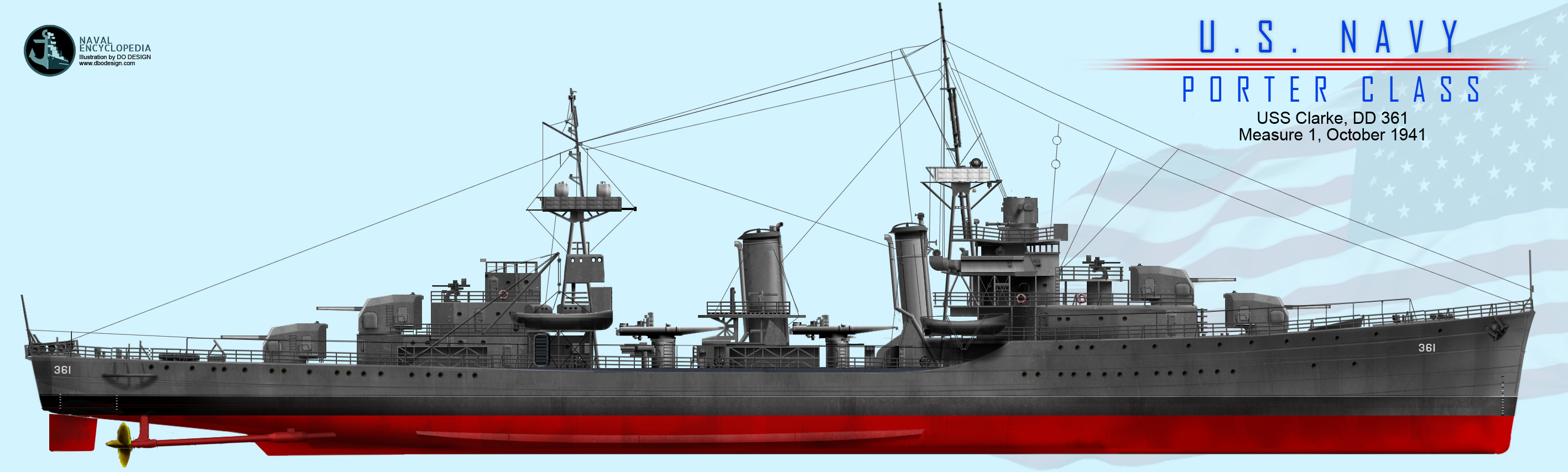 USS Clarke in measure 1