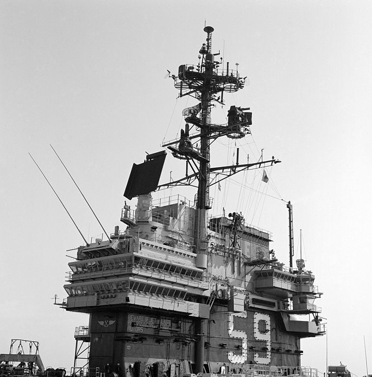USS Forrestal island and mast
