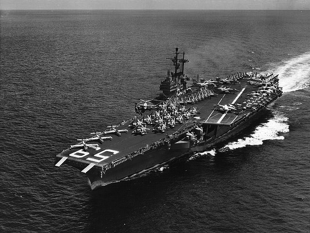CVA-59 underway at sea 1957