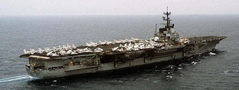 USS Forrestal aerial starboard quarter