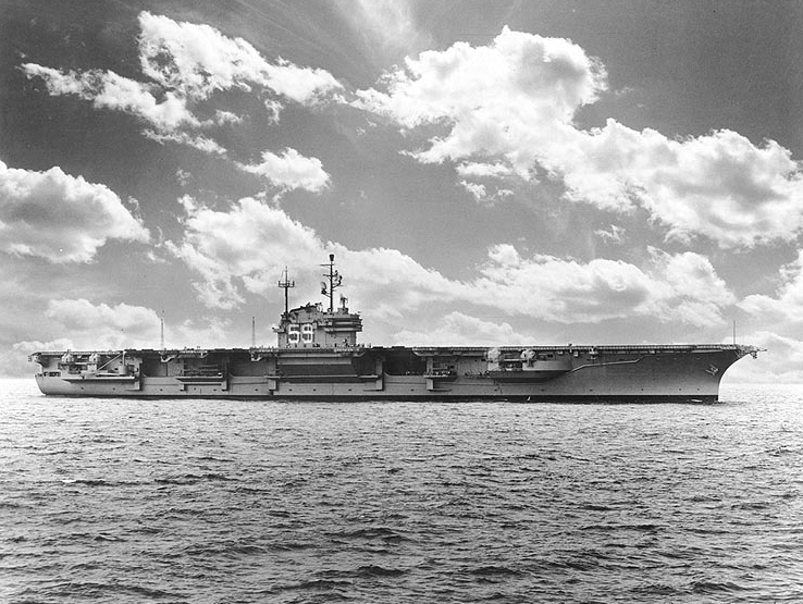 USS Forrestal starboard view 1955
