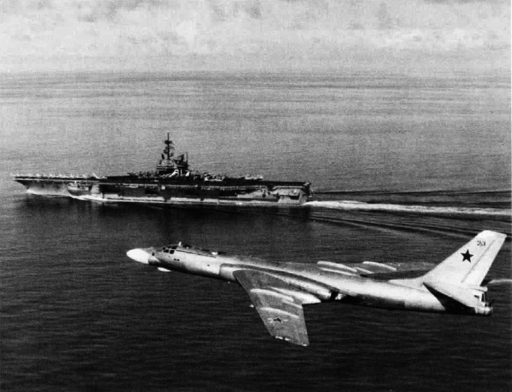 USS ranger shadowed by a Soviet TU-16 in 1989