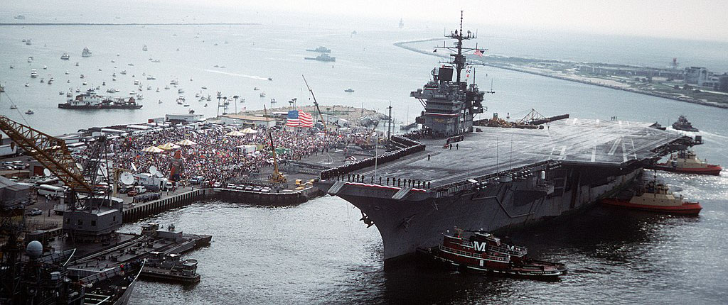 USS Saratoga's island, back from Desert Storm