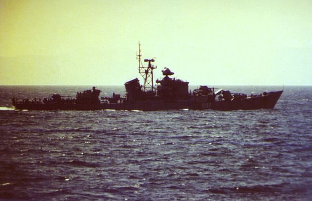 Riga class frigate off Ryukyu islands, 1971