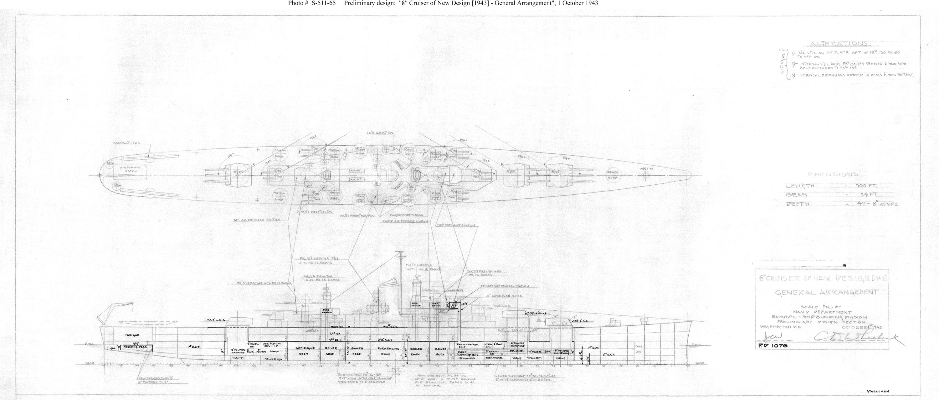 8 inches cruisers of new design October 1943