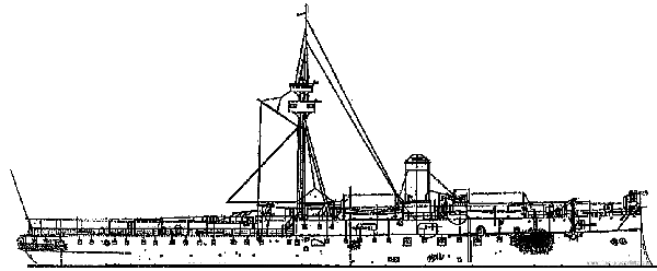 IJN Matsushima profile in 1905