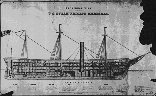 USS Merrimack in 1855