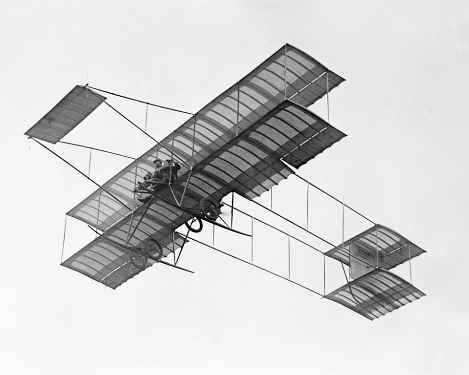 Farman III biplane at Dominguez air field near Los Angeles, January 1910