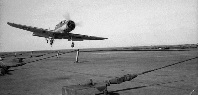 Skua landing on HMS Ark Royal