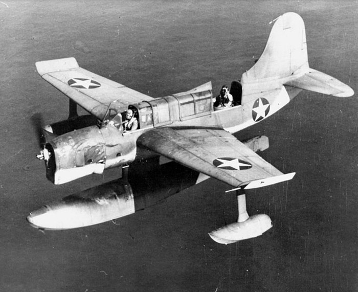 Curtiss SO3C-1 in flight c1942