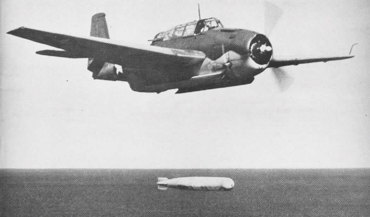 Avenger dropping a torpedo