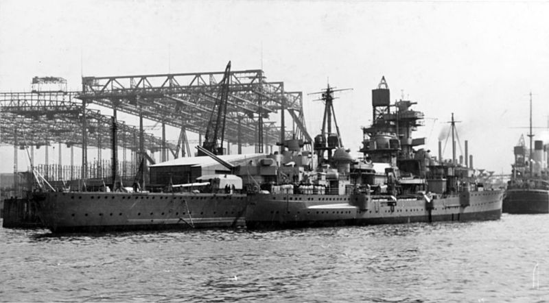 Admiral Hipper in completion at Hamburg in 1938