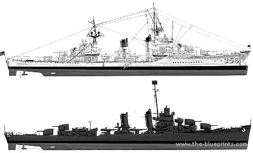 Design evolution: USS Porter in 1941 and another ship in 1944