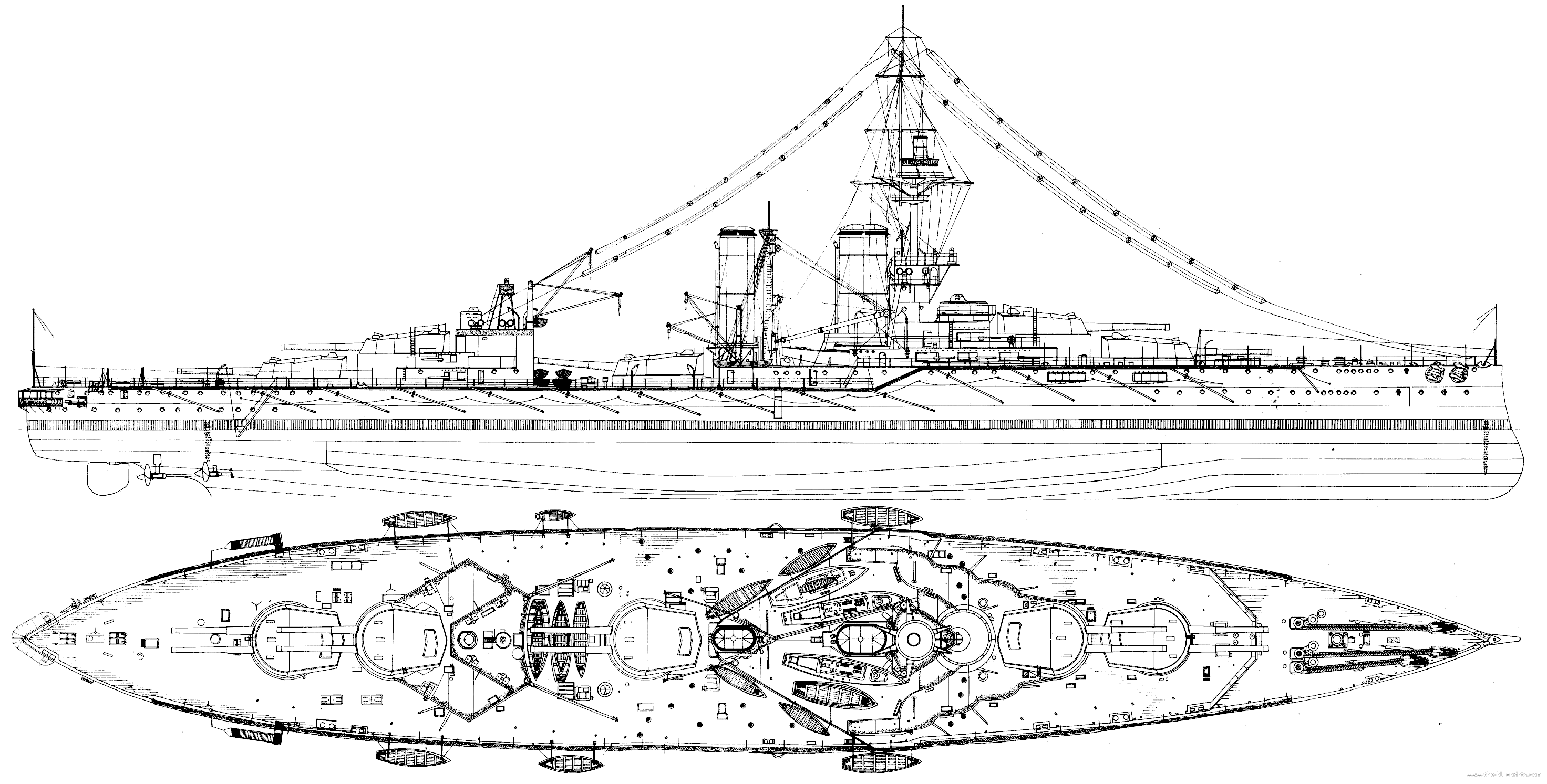 HMS Centurion in 1917 - The blueprints