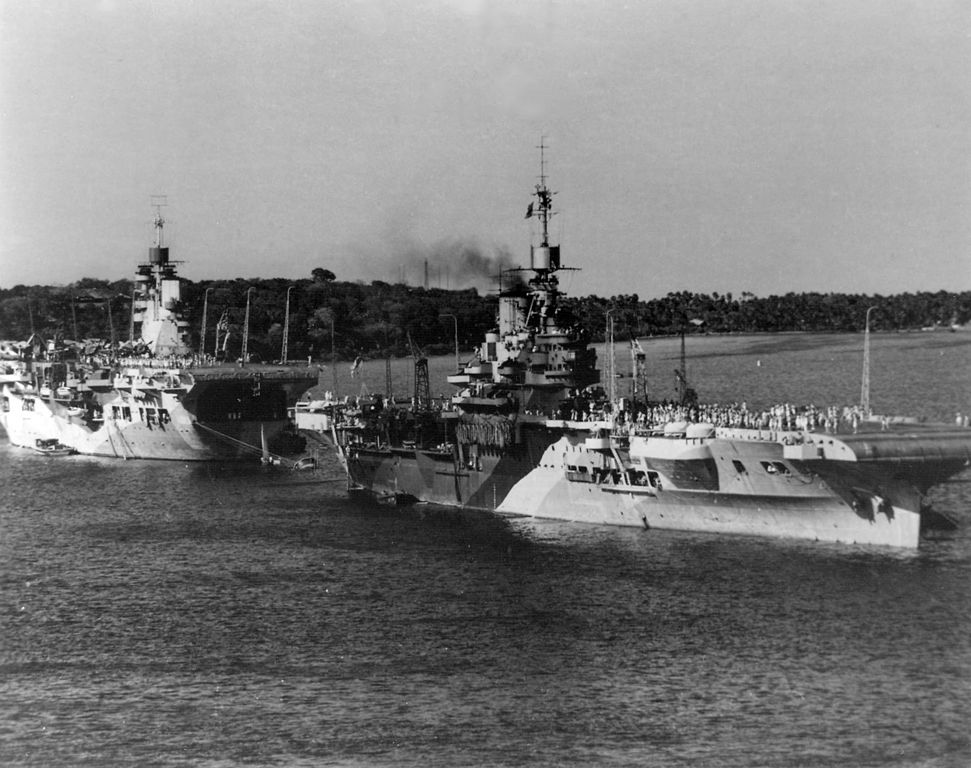 HMS Unicorn and illustrious at Trincomanlee 1944