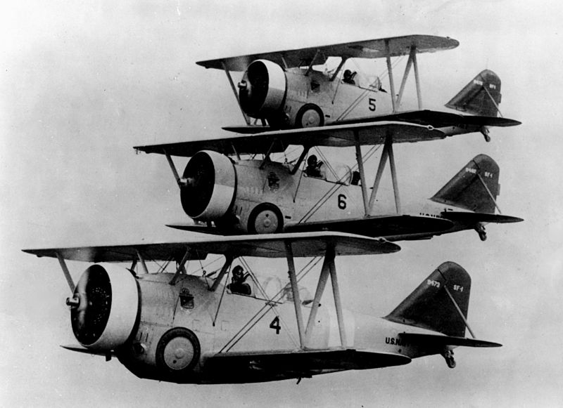 SF-1s in formation with the Naval Air Reserve in 1937