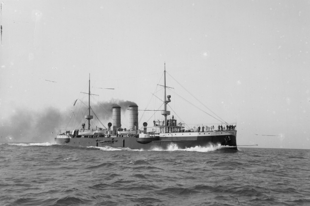 Vasco Da Gama in post-reconstruction sea trials, 1903
