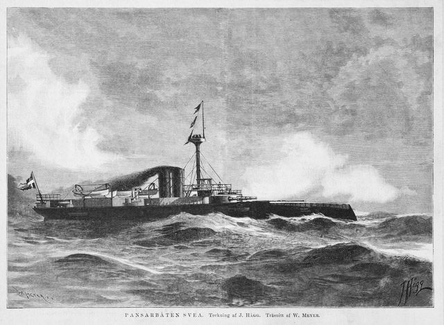 Engraving of HMS Svea in the 1880s