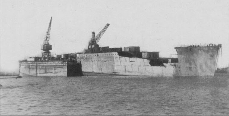 The hull of Frunze, uncompleted in 1941