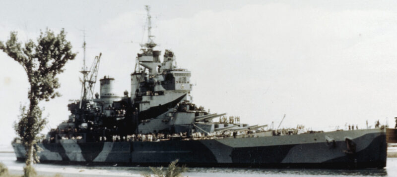 HMS Howe in the Suez Canal, 1944, in transit to the Indian Ocean and Pacific