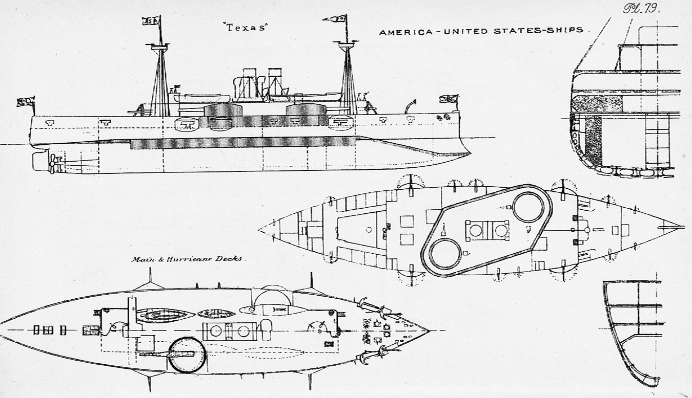 Description of USS Texas in Brassey's naval annual, 1894