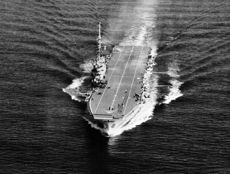HMS Vengeance (R71) underway in 1945