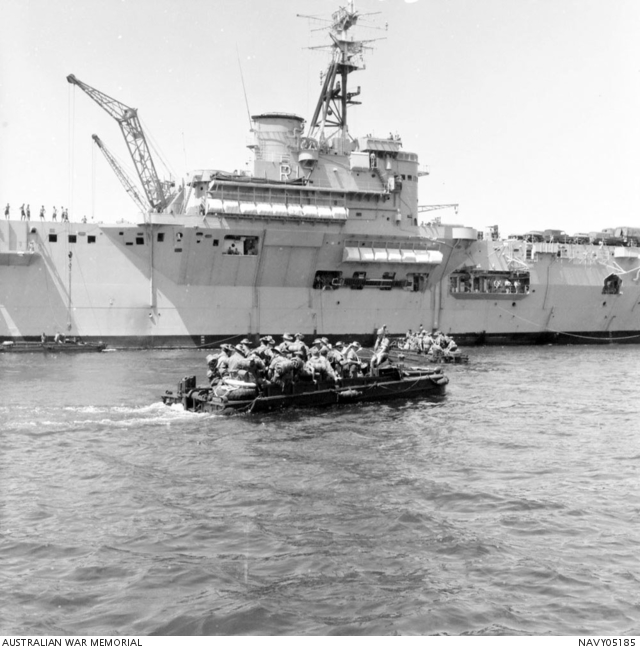 Australian soldiers ferried in small crafts to guard Sabah