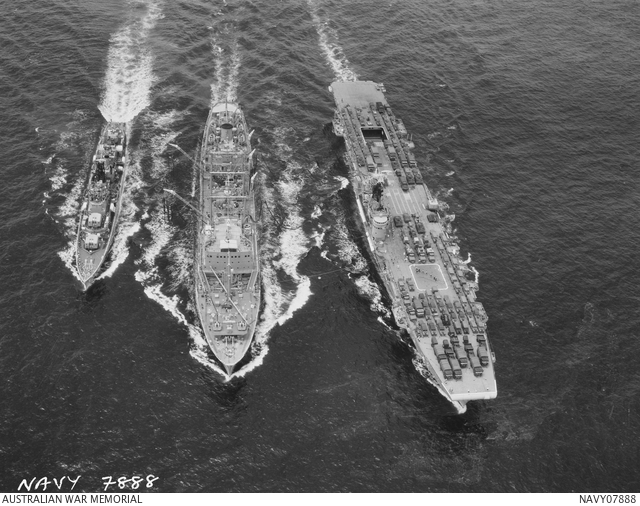 HMAS Duchess and HMAS Sydney refuelled while en route to Vung Tau