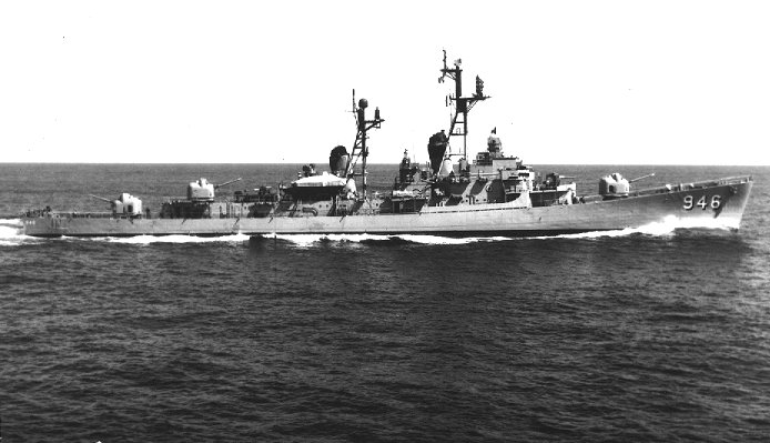 USS Edson after commissioning, in sea trials