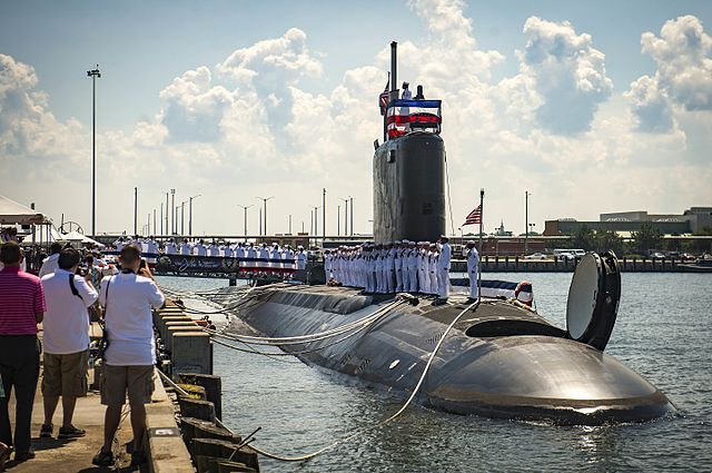 USS Jonn Warner during her commission ceremony