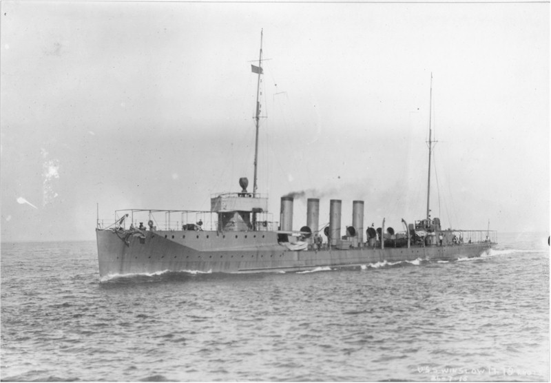 USS Winslow in sea trials 1915