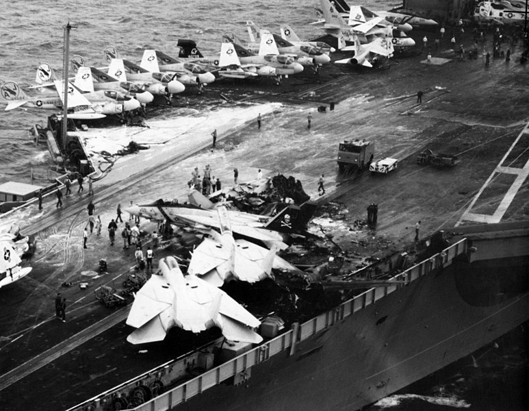 USS_Nimitz_CVN-68_flight_deck_after_1981_EA-6B_crash