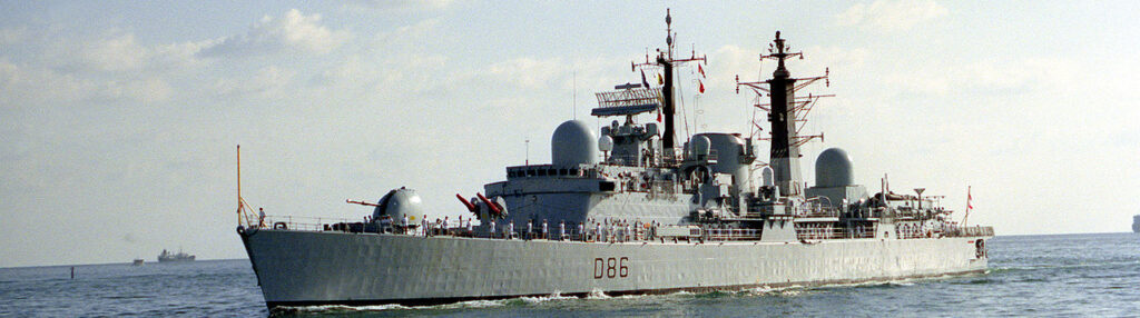 HMS Manchester D 95 Sheffield class Type 42 Guided Missile Destroyer Royal  Navy