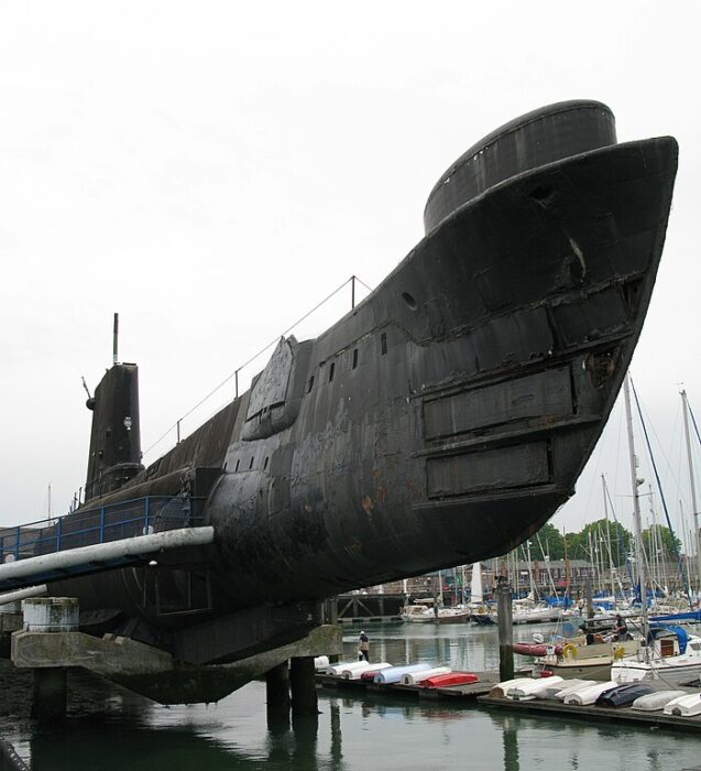 The prow of HMS Alliance