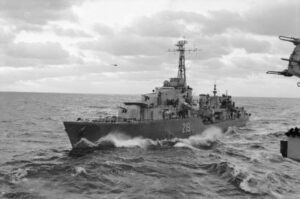 HMCS Athabaskan circa. August 1951–February 1952, Korean waters.