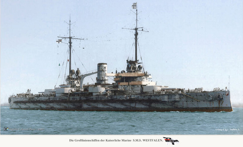 SMS Westfalen, colorized by Irootoko JR