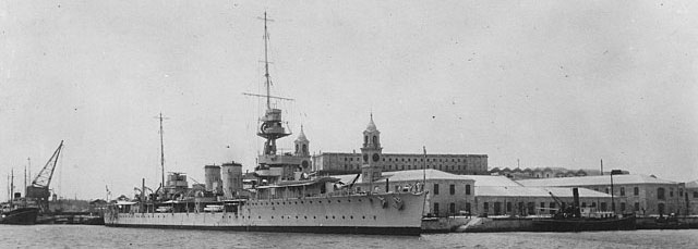HMS Dauntless, Royal Naval Dockyard in Bermuda ca1930