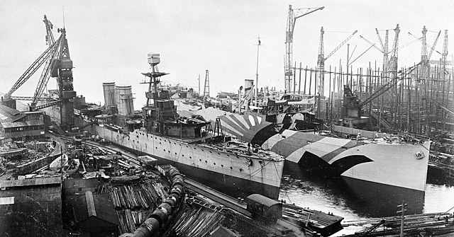 HMS Dragon built 1918 close tanker War Angler Scotts Yard, Greenock