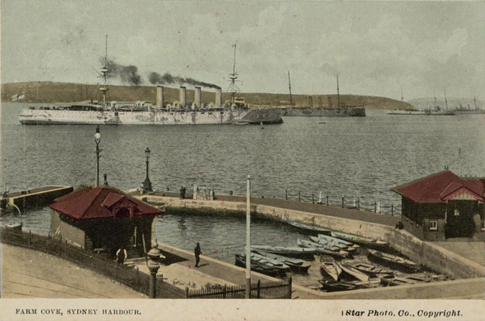 Powerful-Farm_Cove_Sydney_Harbour_1908_postcard