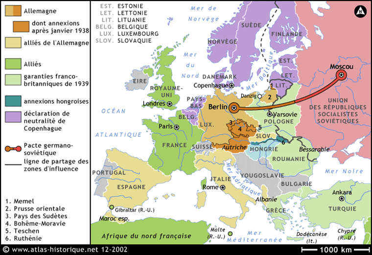 Политическая карта европы 1939 год