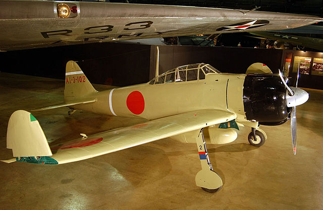 Mitsubishi A6M-1 Zero with folded wingtips