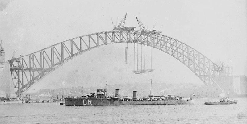 HNLMS DE RUYTER near Sydney Harbour Bridge