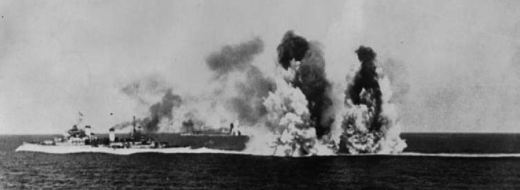HMS Kenya under attack, 1942