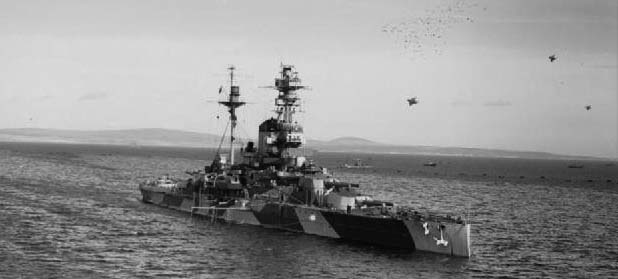 HMS Royal Sovereign in Scapa flow, 1943