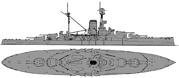 schematics of the Revenge in 1916