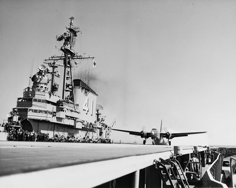 P2V Neptune takes off from USS Midway April 1949