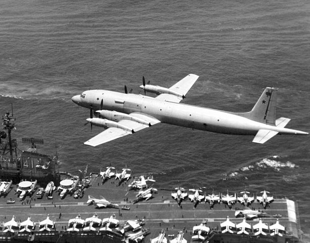 Soviet II-38 passes over USS Midway