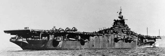 USS Boxer CV-21 at sea c1945