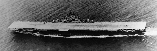 USS Bunker Hill CV-17 underway at sea in 1943