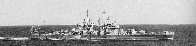 USS Dayton underway at sea in 1945